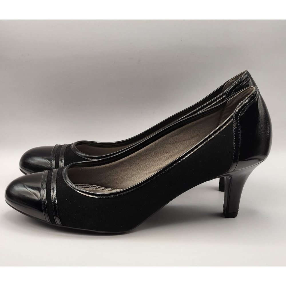 Life Stride Soft System Petunia Sz 11 Blk 3" Heels Patent Heels Toes Rim To Insi
